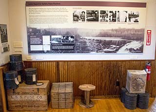 The Joseph Blight AKA The Original Lake Superior Fuse Company factory was located near the dam across the street from the museum.