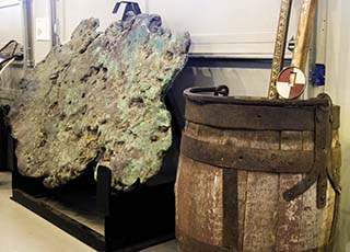 The Museum has objects ranging from local art, artifacts, minerals, and mining items such as float copper and a wooden kibble.